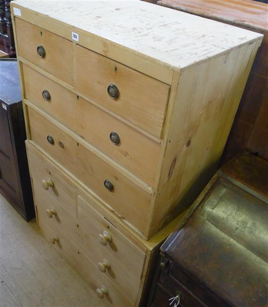 Pair of pine chest of drawers